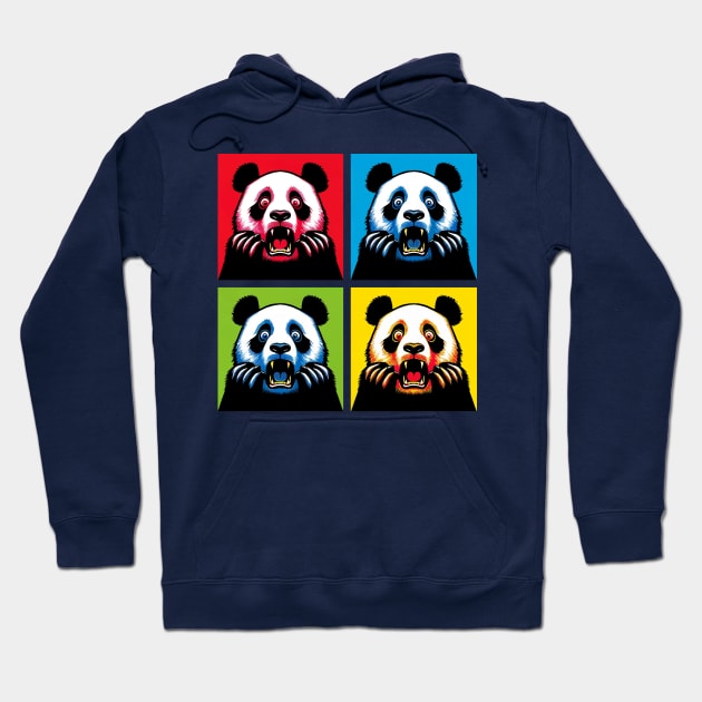 Pop Fearful Panda - Funny Panda Art Hoodie by PawPopArt